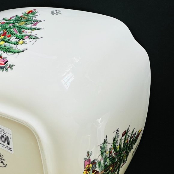 SPODE "Christmas Tree" Large Square 10" Bowl NWT - Picture 7 of 9